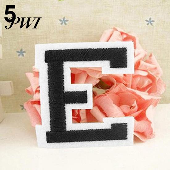 Cloth Letter A-Z Embroidered Motif Applique Iron On Patch Sew Clothing DIY Sticker