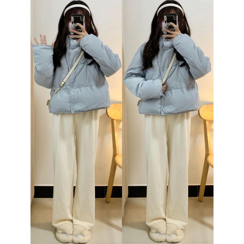 Winter Short Puffer Jacket Women Korean Style Slim Fit Cotton Coat Warm Down Alternative Outwear