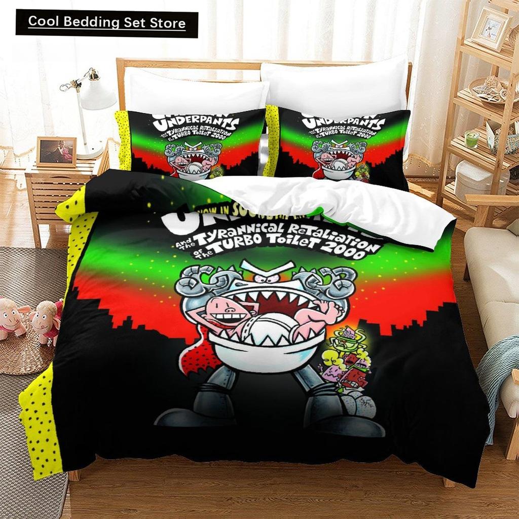 Módní kreslený Kawaii Kapitán Kalhotky Ložní souprava Jednolůžko Dvojlůžko Plná Queen King Size Ložní souprava Ložní souprava pro dospělé Dětská ložnice Sady povlečení na přikrývku