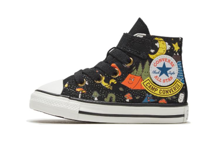 Converse Chuck Taylor All Star 1V Мультяшный Принт Высокие Кеды Канвас Черный Для Младенцев и Малышей 767531C 19
