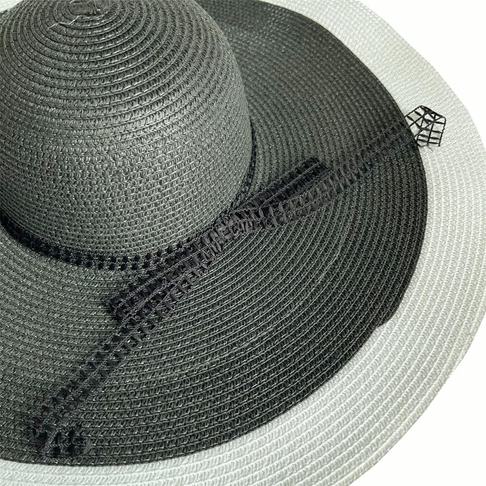 Summer Anti Roll Enlarged Beach Hat Outdoor Ladylike Style Double-Sided Sunshade Straw Hat Wedding Photography Hat