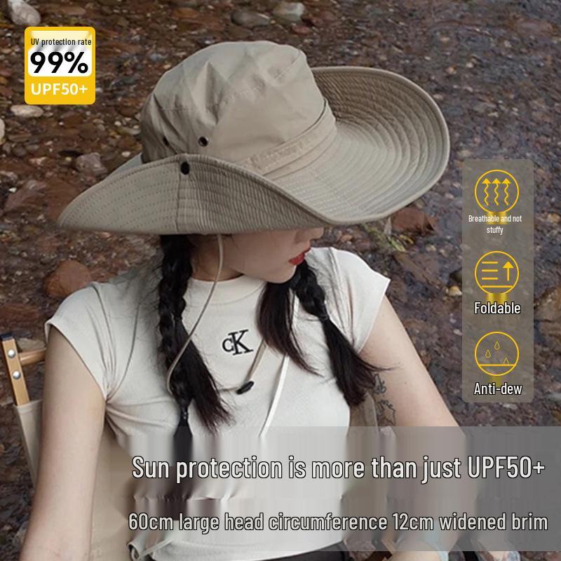 

Western Cowboy Wide Brim Sun Hat for Men & Women - Summer Outdoor Hiking & Fishing Hat