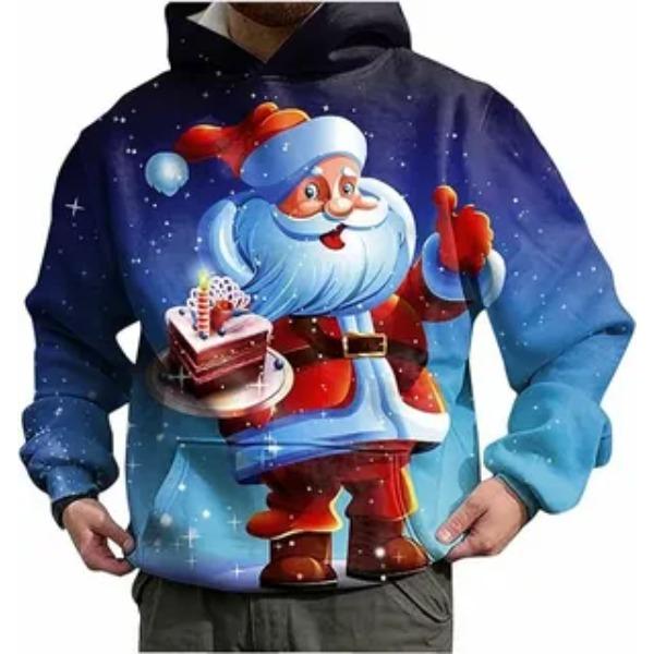 Autumn Winter Men's Women's Long Sleeved Christmas Printed Comfortable Fashionable Casual Loose Hoodie