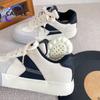 Thick-soled versatile student little white shoes ins summer low-top breathable sports shoes 2025 niche milk fufu~ board shoes