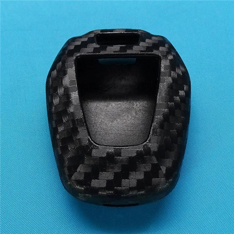 1 Piece Carbon Fiber Silicone Keychain Car Key Case for Isuzu DMAX D-MAX Mu-x 2.5 2 Buttons Car Key Cover
