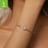 Simple Round 50-Point Moissanite Bracelet, Men'S And Women'S Trend S925 Silver Bracelet Jewelry