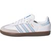Originals SAMBA OG Comfortable Abrasion Resistant Low Top Kids' Skateboarding Shoes White Blue JI2010