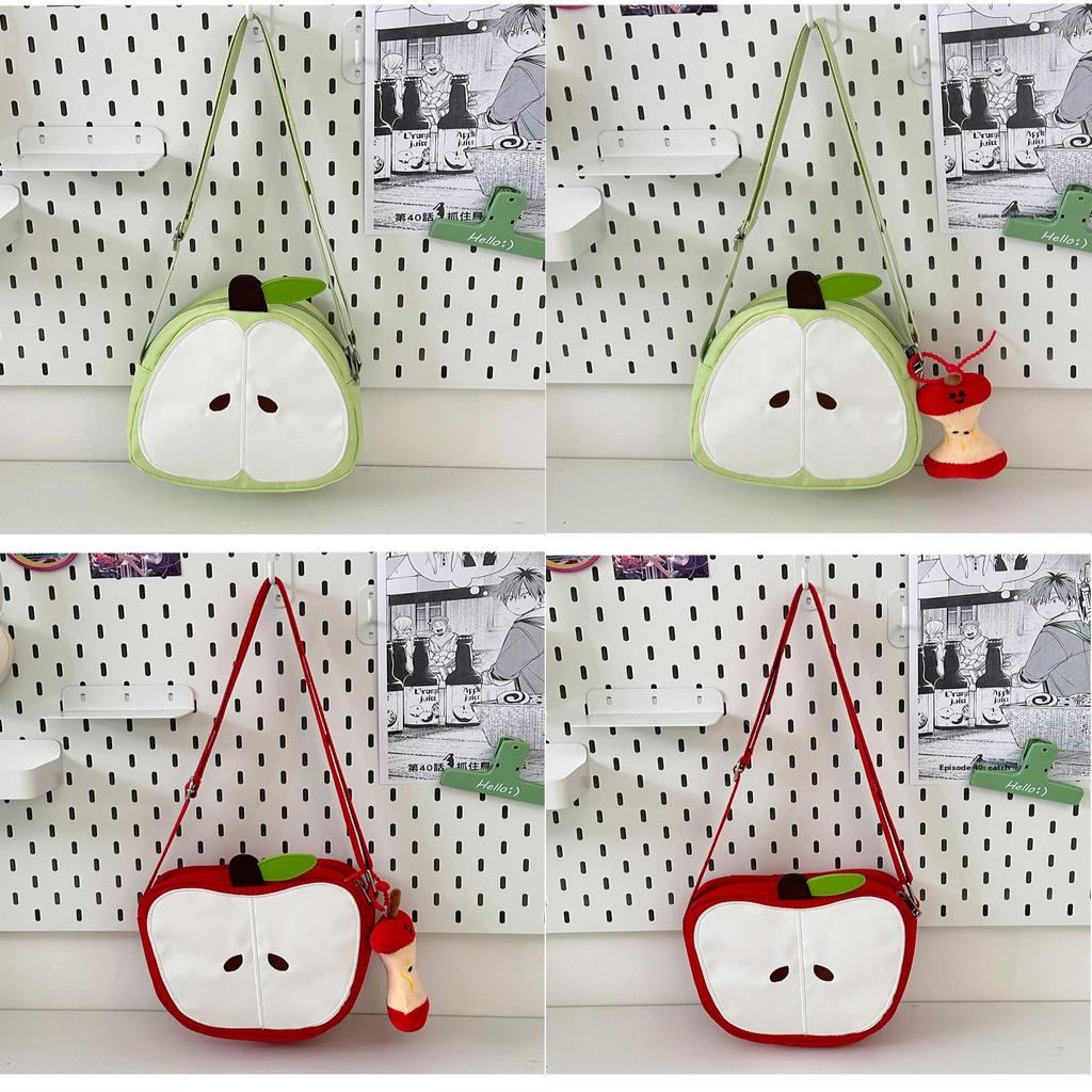 Elegant Apple Shaped Nylon Crossbody Bag With Inner Pocket For Daily Use