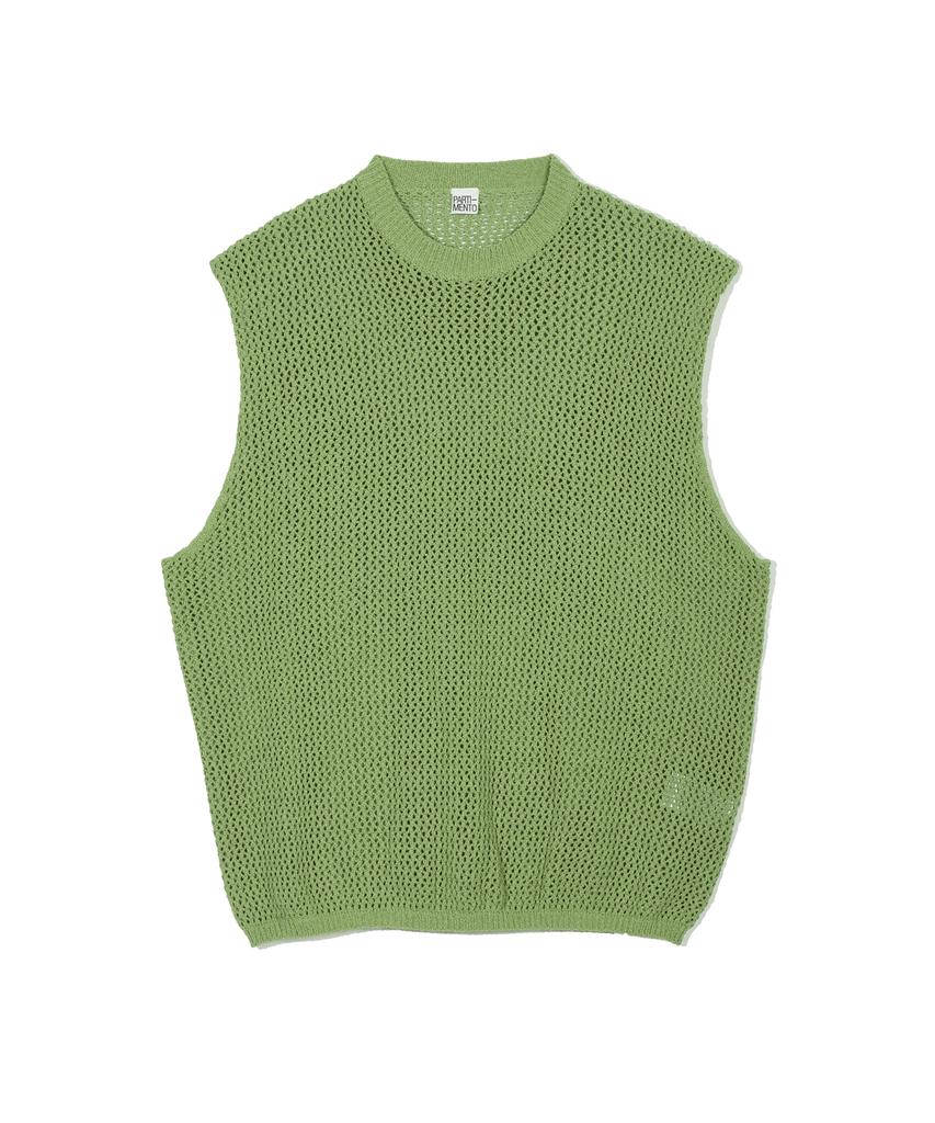 Partimento Mesh Net Knit Vest Mint