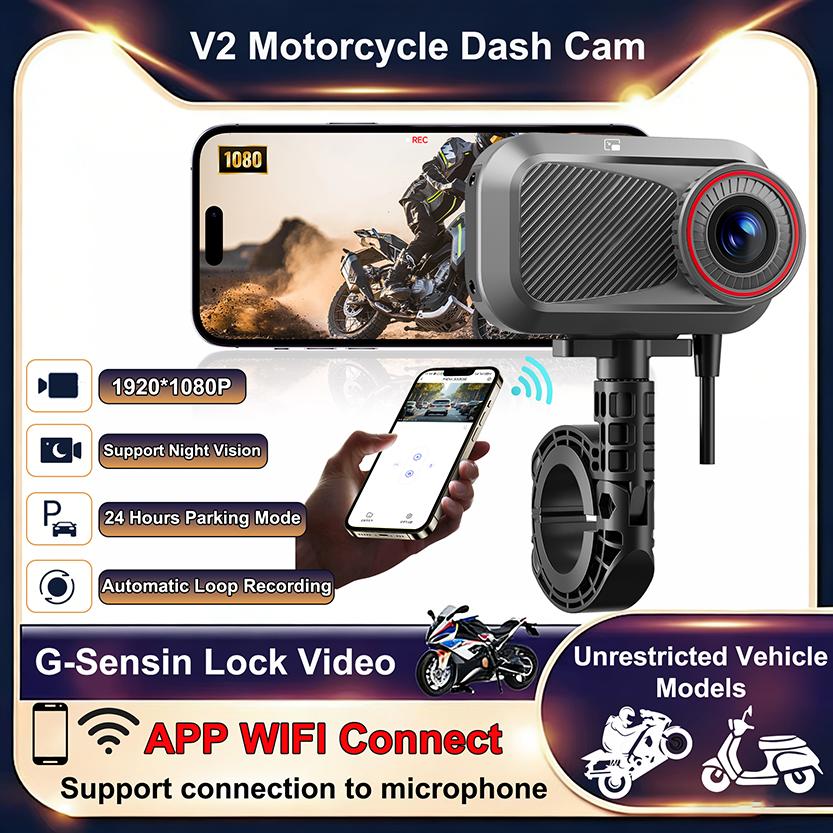 

Motorcycle DVR Smart Connect Action Camera Recorder WiFi Waterproof Motorcycle Dash Cam чорний