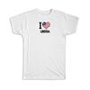 Geschenk-T-Shirt : Ich liebe Liberia Flagge Herz Landeswappen Liberianischer Auswanderer