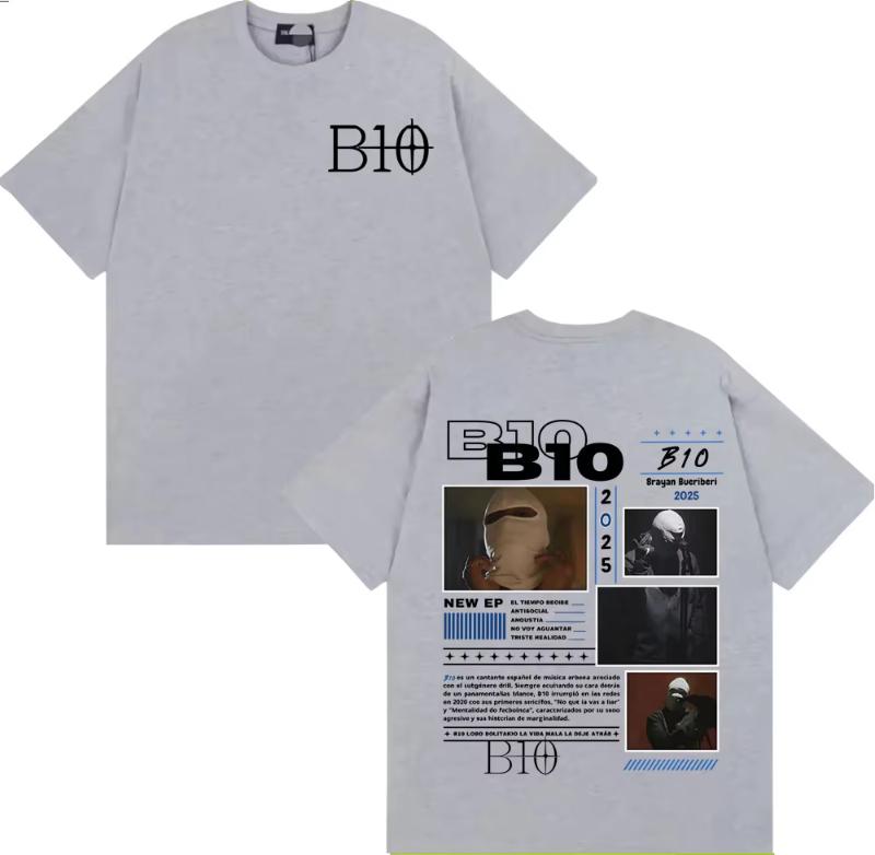 

Rapper B10 Byayan Bueriberi Tour 2025 T-shirts Men Fashion Hip Hop Pop Music T Shirt Male High Quality Cotton Oversized T-shirt 5XL різнокольоровий