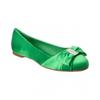Ferragamo Varina Satin Flat Green