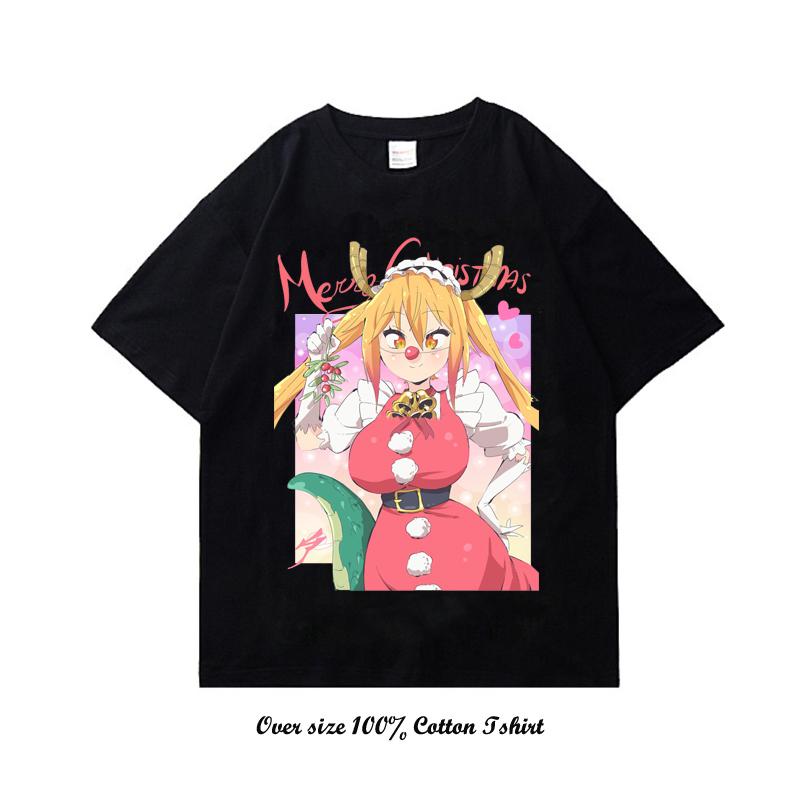 Anime Miss Kobayashis Dragon Maid Graphic Print T Shirt Fashion Plus Size Cotton Crew Neck Short Sleeve T Shirt Women Unisex