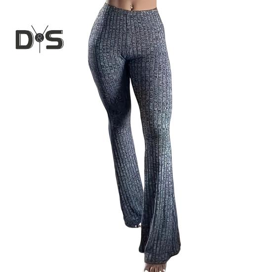 

Женские штаны для йоги с высокой талией, расклешенные широкие леггинсы, однотонные спортивные штаны с эластичным поясом, повседневная одежда S темно-серого