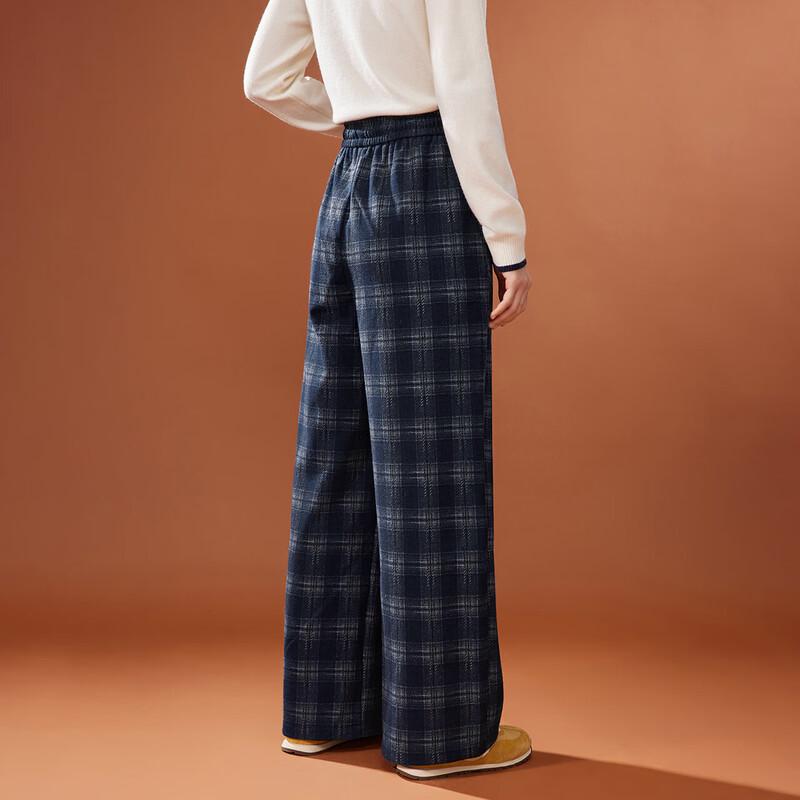 IEF Retro Plaid Wide-Leg Trousers