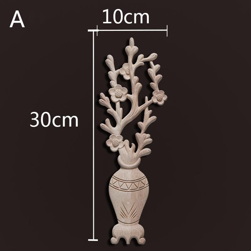 Europe Wood Appliques Onlays Decorative Wood Decals For Furniture Carving Decoration Wall Doors Cabinet Furniture Home Decor