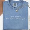 I Was Normal Two Pomeranians Ago Shirt, Funny Pomeranian Owner Gift, Dog Mom Shirt, Pom Lover Tee, Dog Birthday Gift, Relatable Dog Shirt