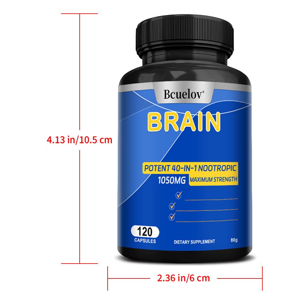 Bcuelov Brain Energy Capsules, a brain nutrition supplement, 120 capsules.