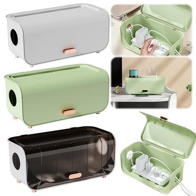 Large Capacity Desktop Cable Management Box Elegant Charger Socket Organizer for Home and Office Use