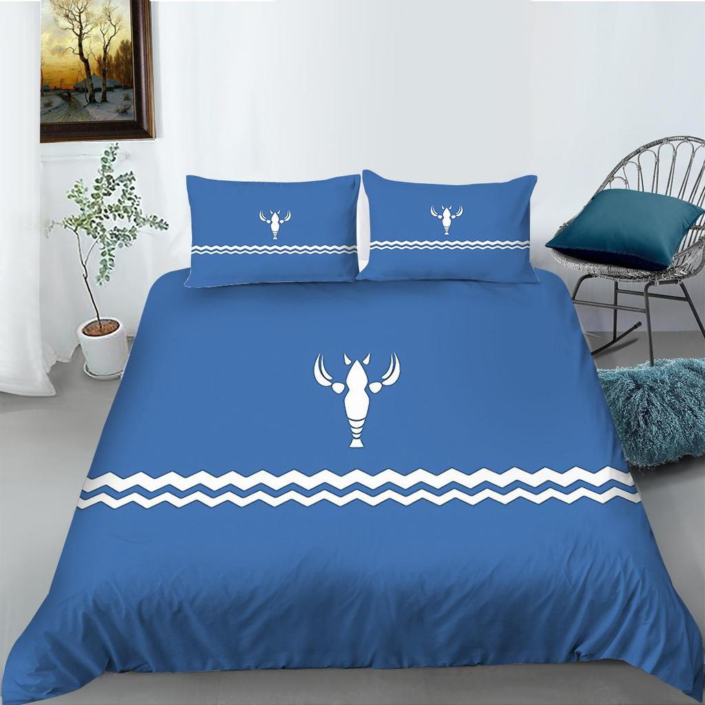 Set de lenjerie de pat creativ pentru casă, modă 3D, set de lenjerie de pat pentru dormitor, set de lenjerie de pat pentru cuvertură și husă de pernă, AU/EU/US Mobilier de casă de dimensiune completă