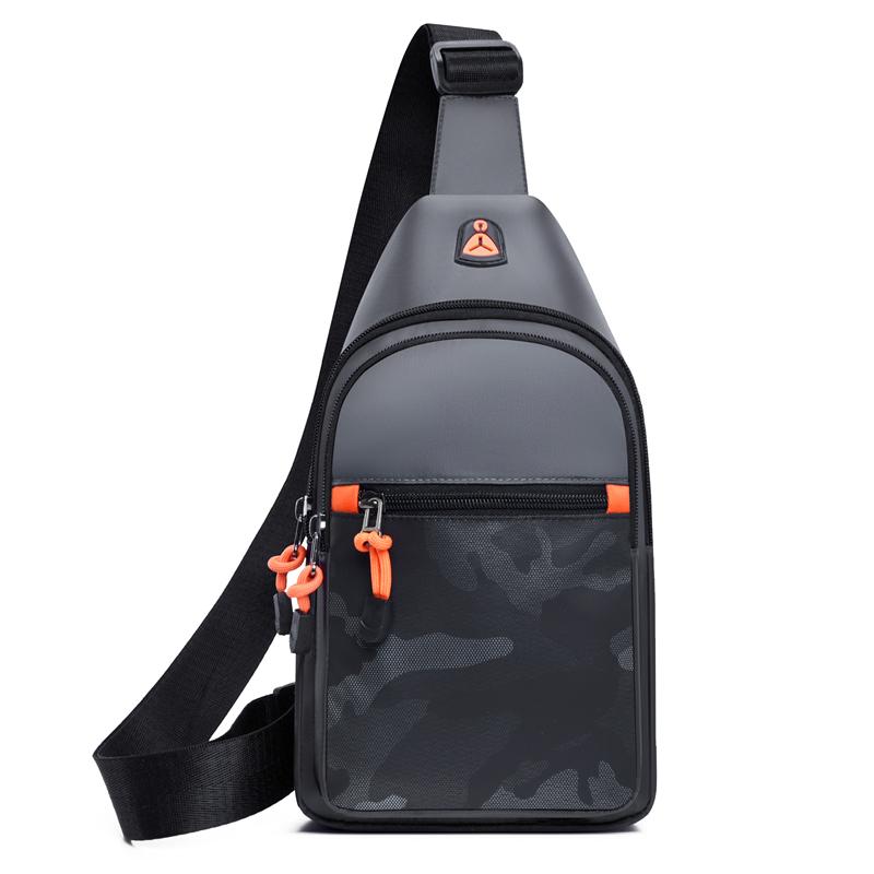 Pánská multifunkční taška přes rameno Messenger látková hrudní taška crossbody ležérní kabelka s otvorem pro sluchátka