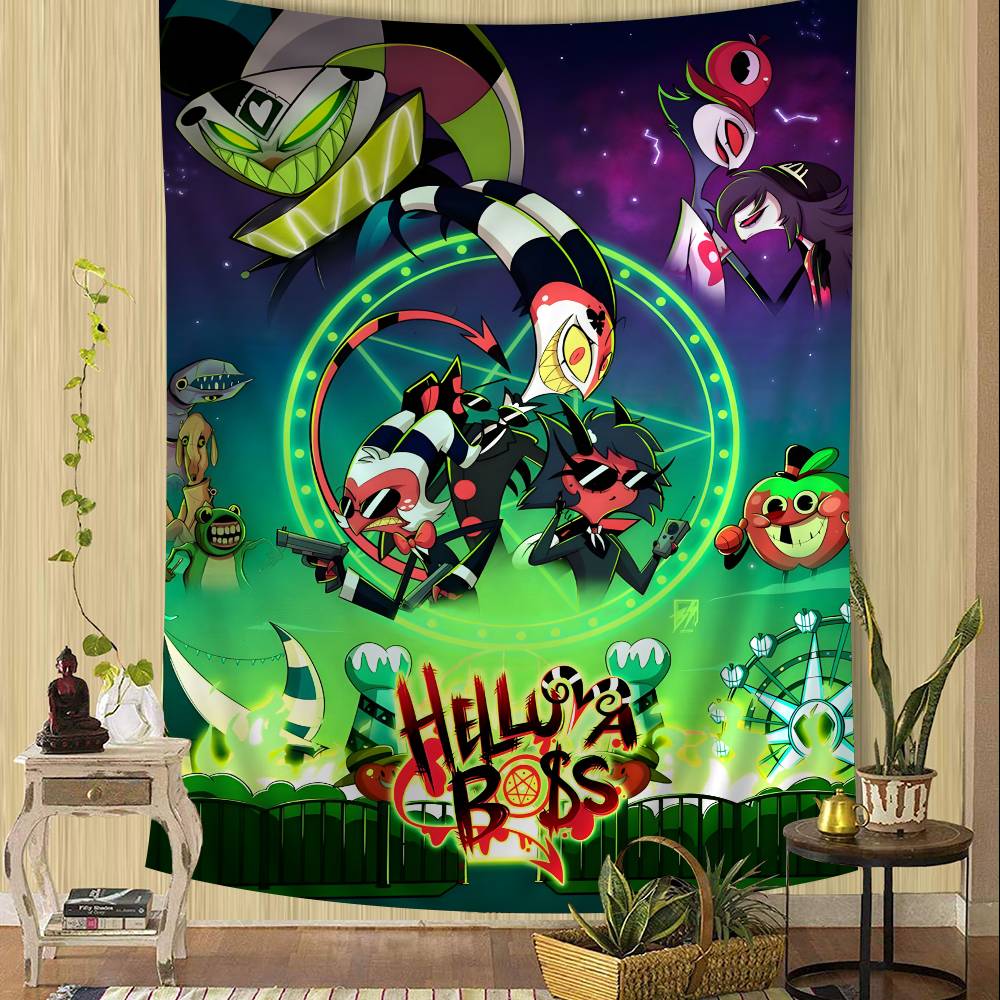 HHelluva Boss Colorful Tapestry Wall Hanging Home Decoration hippie bohemian decoration divination Wall Art Decor