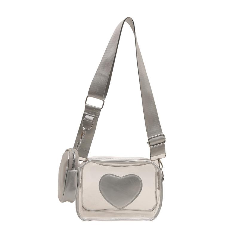 New Wide Shoulder Strap PVC Bag for Women, Casual and Simple Small Fresh Transparent Jelly Bag, Single Shoulder Crossbody Bags