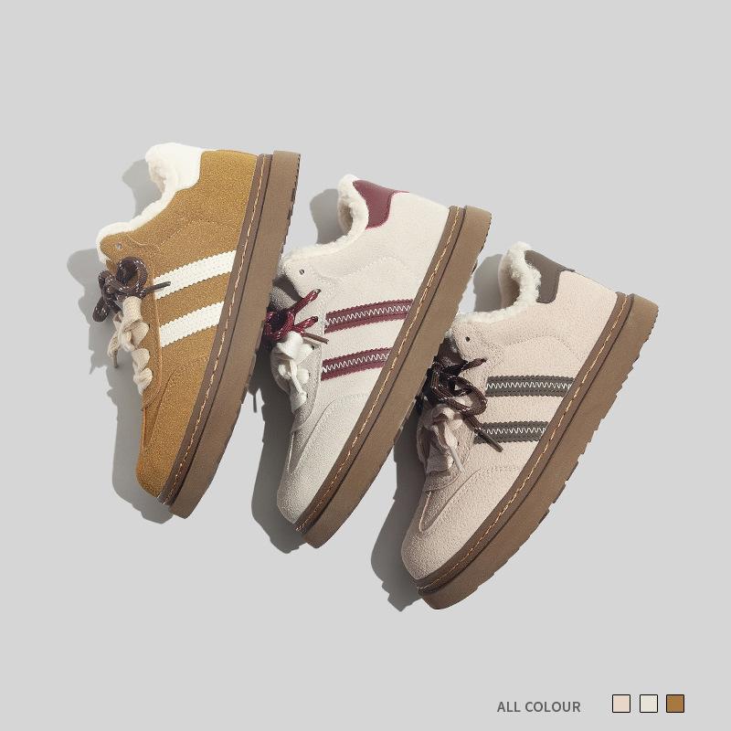 Beier Lamb Wool Piled Thick Baseplate Shoes Casual Cotton Shoes New Winter Warm Moral Training