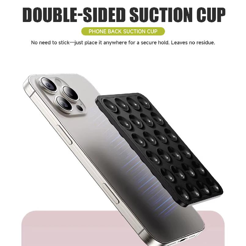 Double Side Silicone Suction Pad For Mobile Phone Fixture Suction Cup Backed Adhesive Silicone Rubber Sucker Pad For Fixing