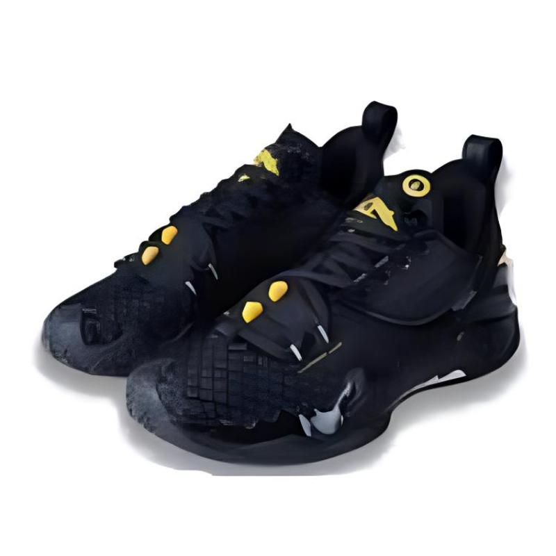 Anta Shock Wave 5 Cushioning Breathable Low-Top Basketball Shoes Men's Black Sneakers 112411106-9