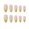 False Nails Press-On Tips With Pearl Design French Manicure Floral Decor Sweet Style Gel Glue Or Jelly Adhesive