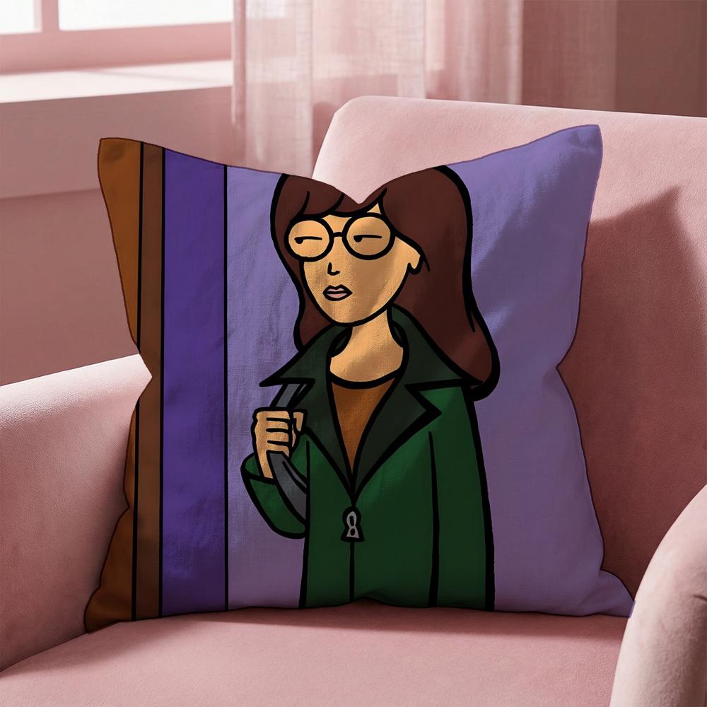 Cartoon D-Daria Cool Cushion Cover Multi-Scene Pillow Cover for Home & Car - Reversible, Soft & Durable for Daily Use
