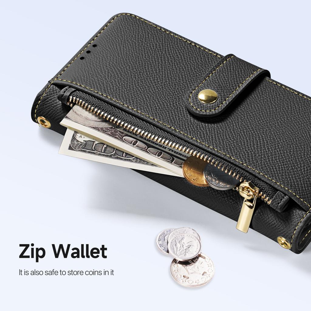 For iPhone 17 Pro Max Case DUX DUCIS Lawa Series Detachable Magnetic Cowhide Leather Cover Zipper Wallet