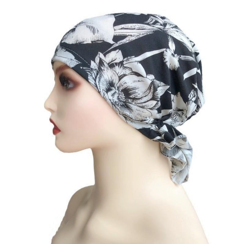 Headwrap Fashion Casual Floral Print Turban Chemotherapy Hat Women National Wind Cotton Hat Bandana