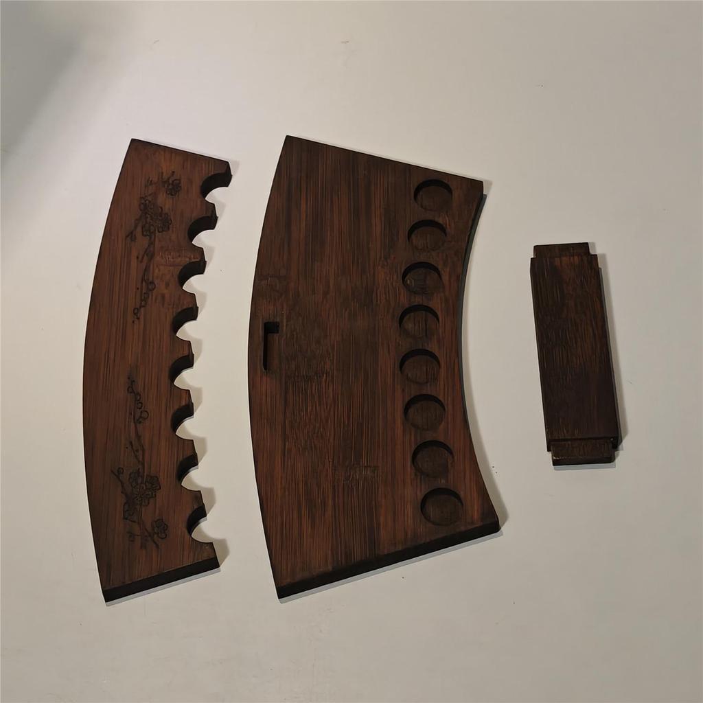 Exquisite Dark Brown Bamboo Incense Holder & Tube Display for Agarwood Sticks