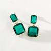 Pinkdudu Korean Version Clear Crystal Drop Stud Earrings Simple Alloy Geometric Square Earrings for Women Jewelry Gifts PD683