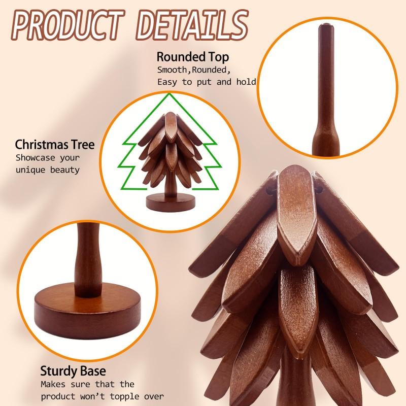 Table Mat Coaster Wood Placemats Tree Design Stand Bamboo Wooden Trivets Decorative Anti Scald Heat Resistant Wooden Mats