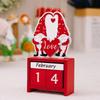 Charming Wooden Valentine's Day Countdown Calendar Tabletop Decor Heart Gnome Piece