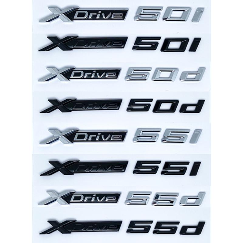 Xdrive 50i 50d 55i 55d Car Fender Emblem Trunk Badge Sticker For BMW X1 X3 X4 X5 X6 X7 Logo Accessories