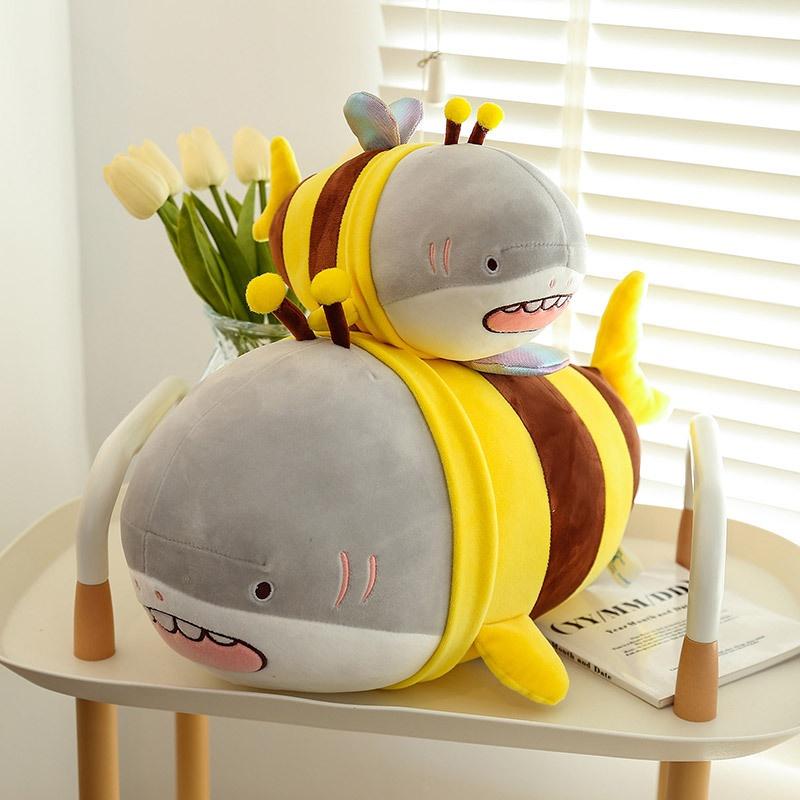 Bee Shark Plush Toy Funny Stuffed Animal Pillow Gift