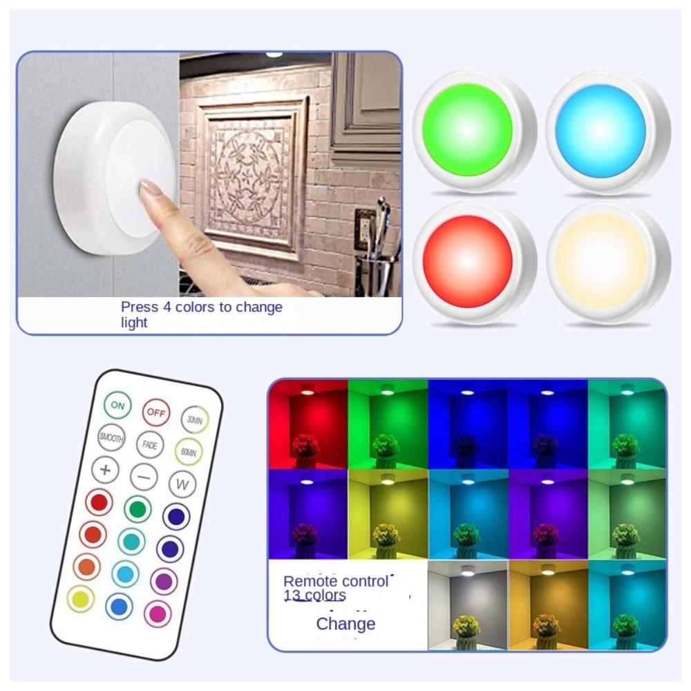 

Светильники шкафа с батарейным питанием 13 цветов RGB шайбы Светодиодная лампа вспышки Освещение комнаты