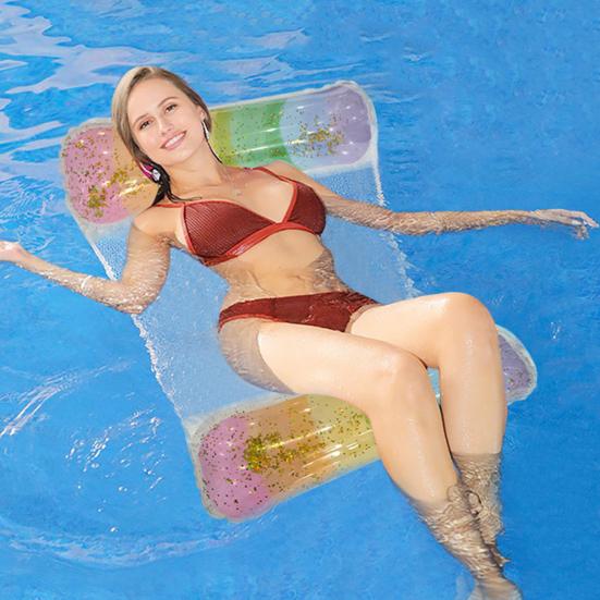 Inflatable Pool Hammock Float PVC Water Hammock Lounge 4 in 1 Saddle Lounge Chair Drifter Lake Beach Float Lounger for Summer Water Fun