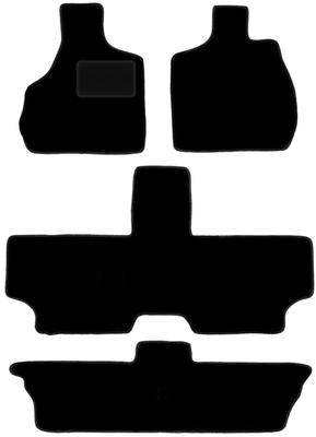 Schwarze Velours-Fußmatten für: Chrysler Town&Country IV 7-Sitzer (2000-2008)