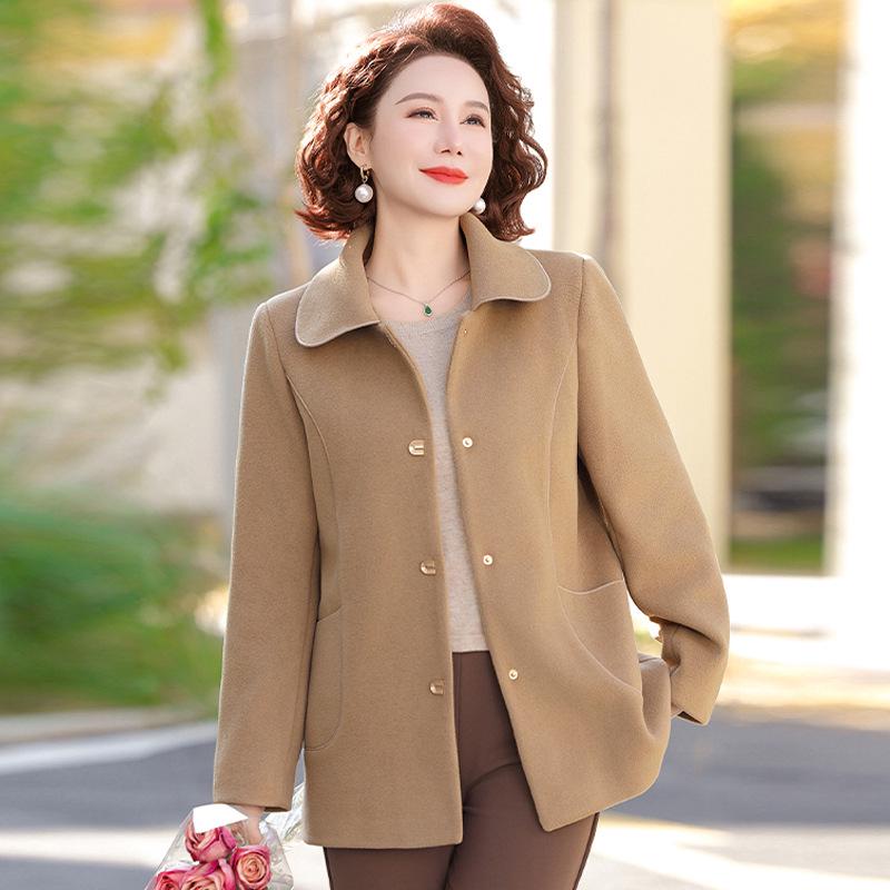 2025 Spring Woolen Coat: Elegant & Versatile for Middle-Aged Women