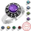 925 Sterling Zilveren Ring Dames Edelsteen Handgemaakte Sieraden Verlovingscadeau Amethist Saffier Topaas Citrien Smaragd Granaat Ioliet Peridot Robijn Verjaardagssteen
