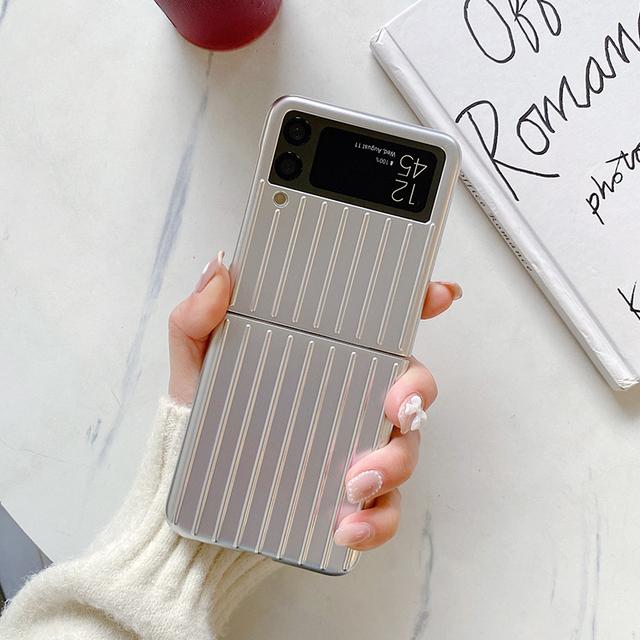 

Чехол для телефона ярких цветов для Samsung Galaxy Z Flip 3 5g, жесткий чехол для ПК для Galaxy Z Flip3 For Samsung Z Flip 3 серебряный