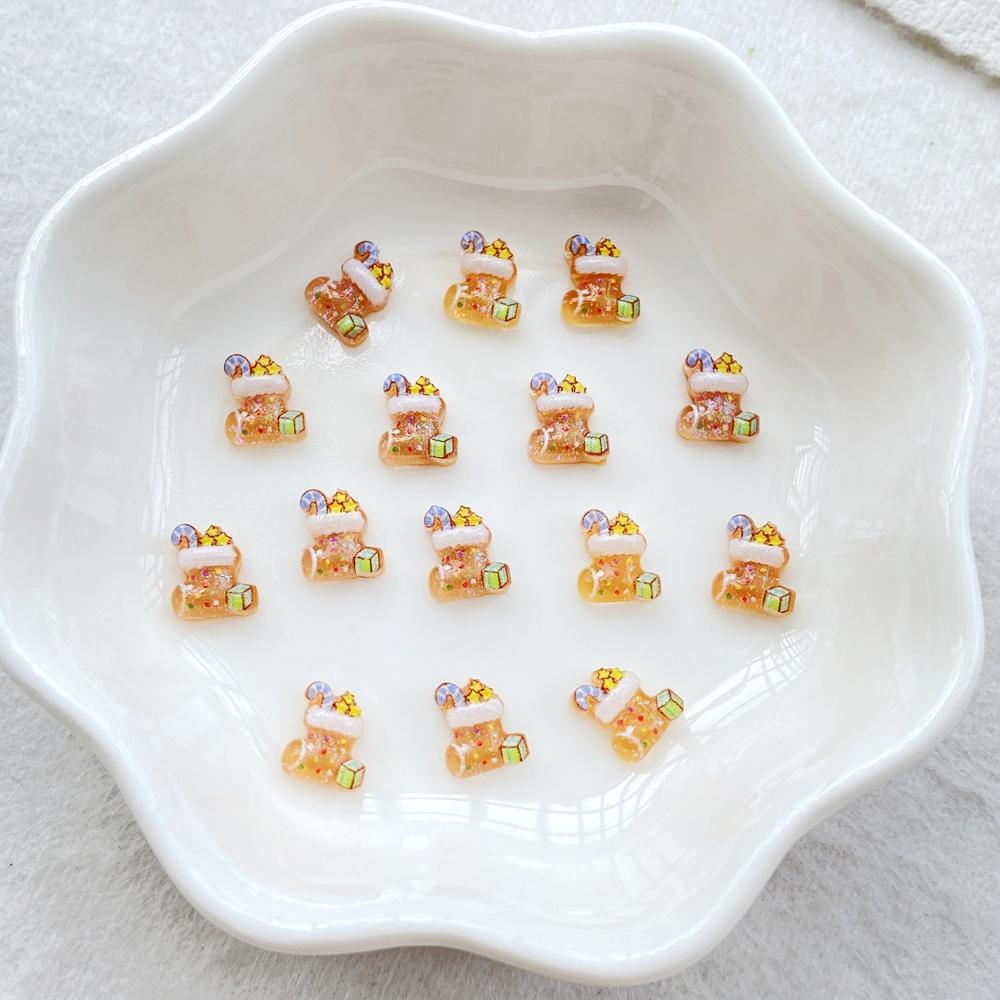 50pcs Resin Cartoon Santa Claus, snowman, deer, bell, Christmas tree Nail Art Decor Flatback Rhinestone DIY Scrapbook Decor