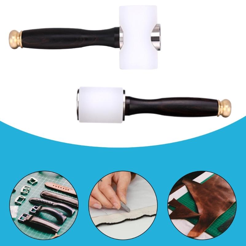 Leather Carving Hammer T-shape Hammer with Wood Handle Leather Craft Tool Craft Hand Tool for Leather Craft Project