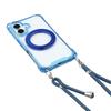 For iPhone 16 Magnetic Case Ring Kickstand TPU + PC Phone Cover with Lanyard